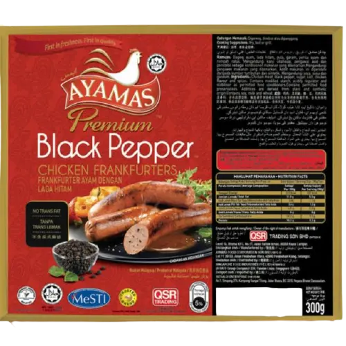 AYAMAS Frankfurter- Black pepper, 300G